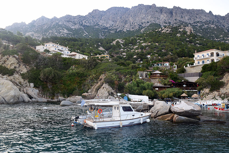 A photograph of the port of Magganitis, southern Ikaria.